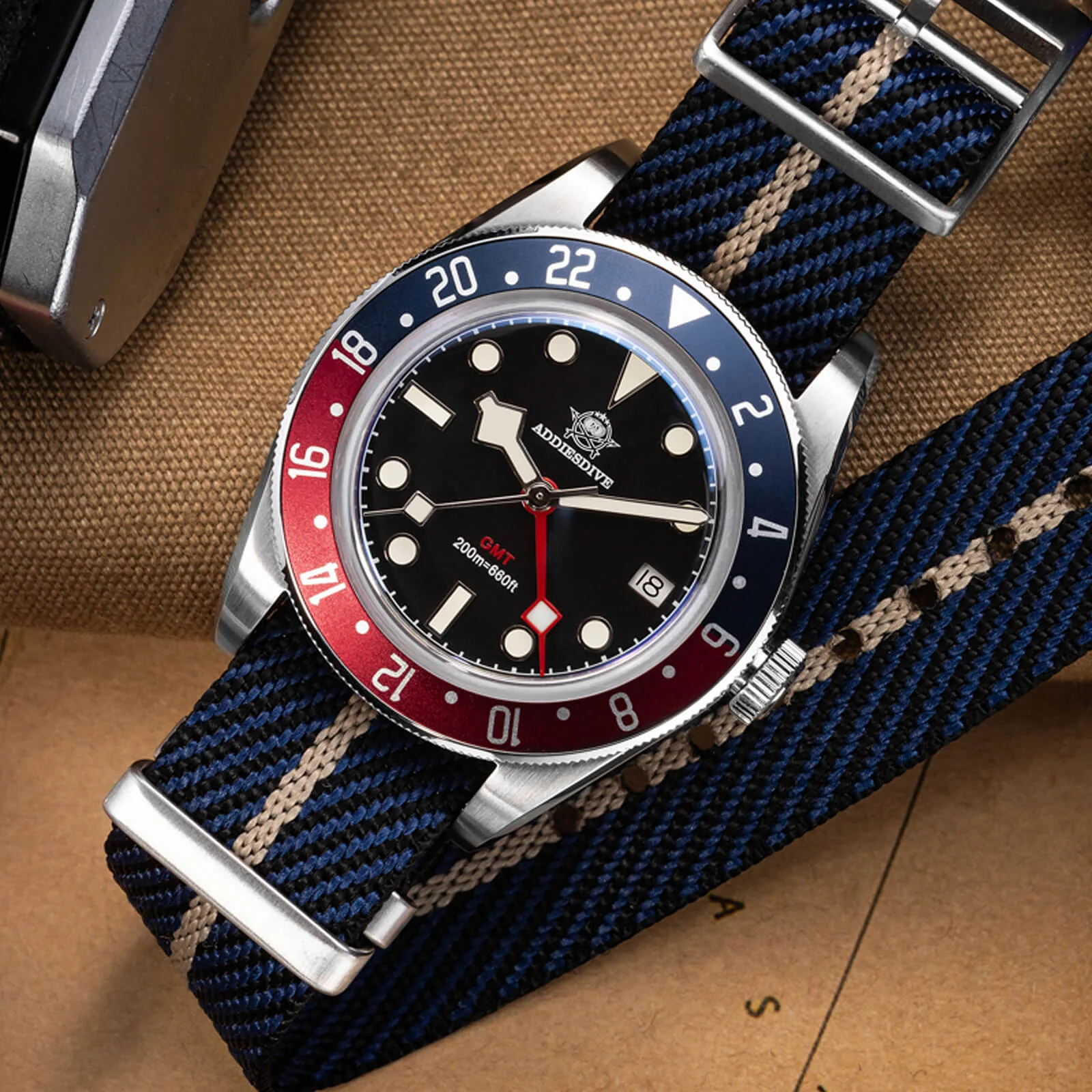 ★Saldi Anniversario★ADDIESDIVE 39mm Orologio al Quarzo BB58 GMT AD2044 - Image 15