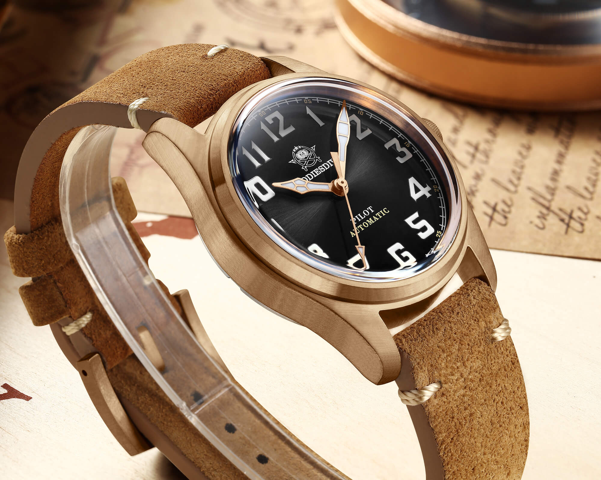 ★Saldi Anniversario★ADDIESDIVE 39mm Orologio da pilota automatico in bronzo 200M (AD2114) - Image 5