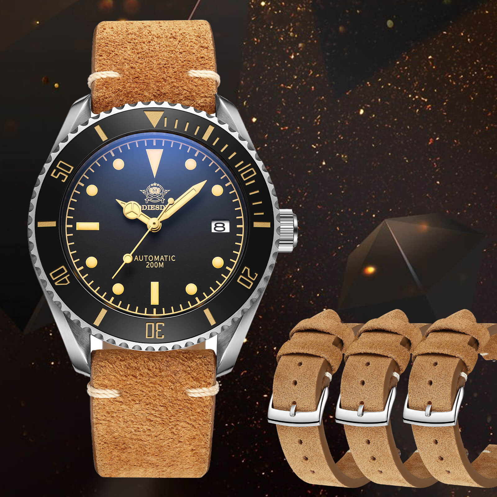 ADDIESDIVE Cinturino di Ricambio per Orologio, Vintage, In Pelle Scamosciata, Larghezza 20 mm - Image 6