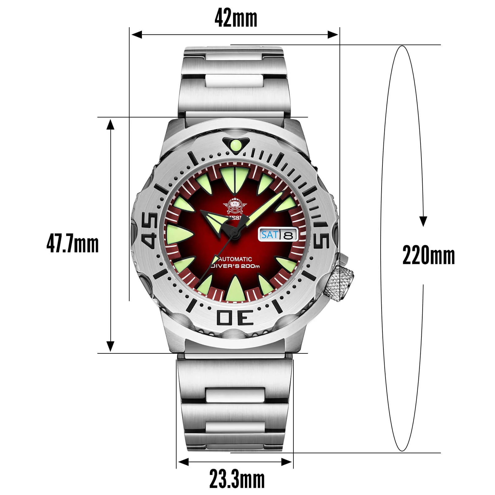 ★Saldi Anniversario★ADDIESDIVE Orologi Subacquei da Uomo Automatici AD2103 - Image 8