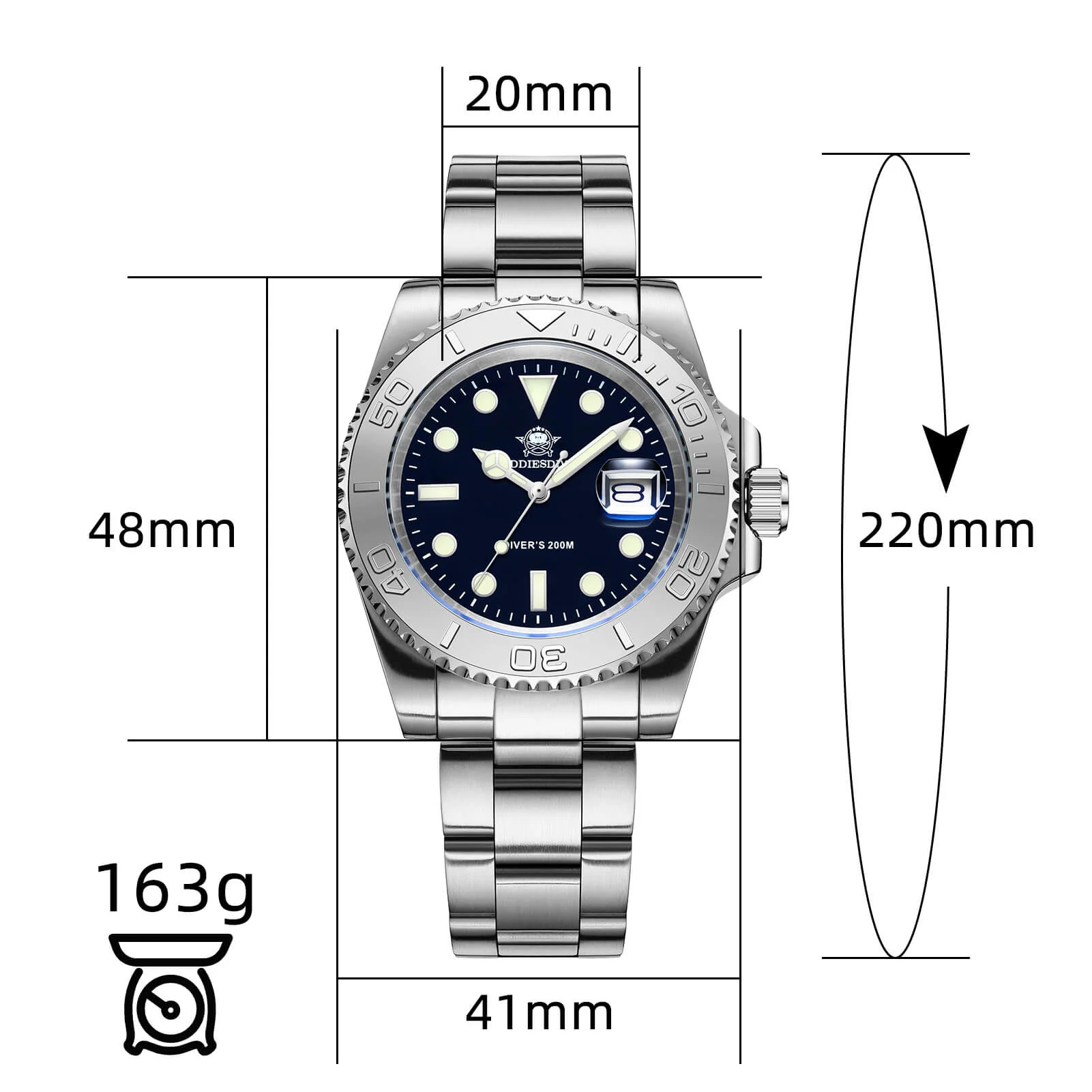 ★Speciali settimanali★Addiesdive Orologio al Quarzo 41mm Diver's 200M (MY-H3C) - Image 11