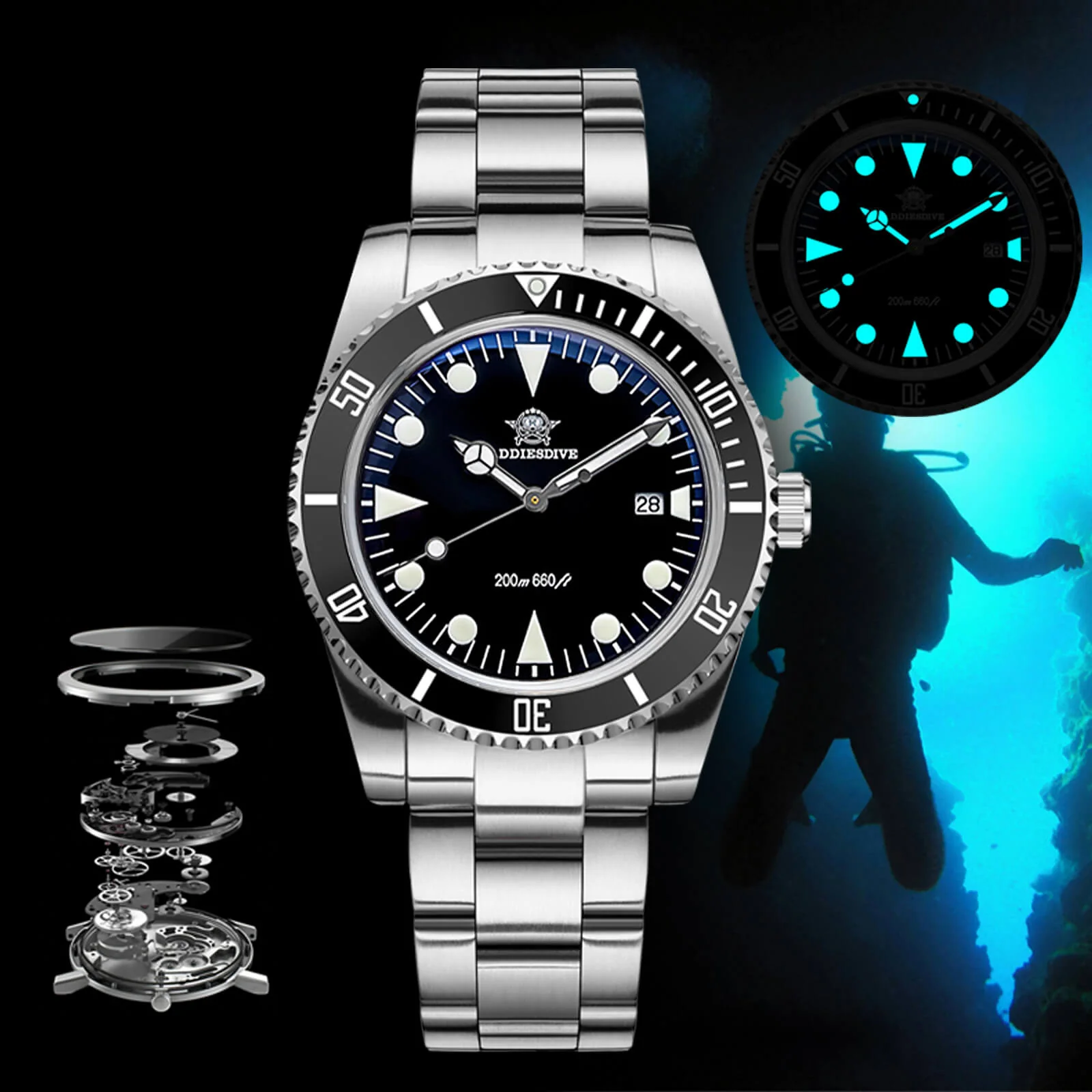 ADDIESDIVE Orologio al Quarzo da 39 mm con Lunetta Girevole Bidirezionale AD2068 - Image 16