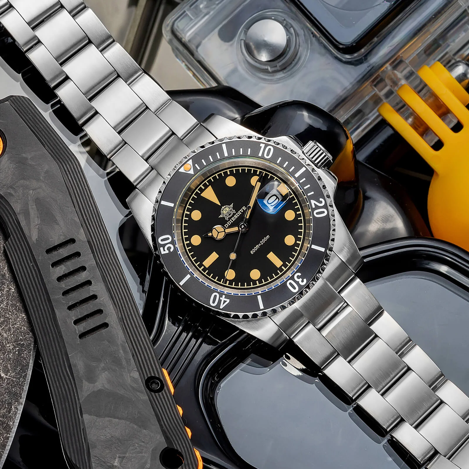 ★Saldi Anniversario★ADDIESDIVE Orologio al Quarzo Retro Sub AD2054 - Image 5