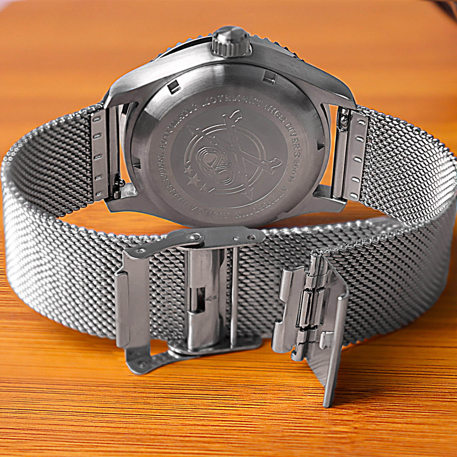 ADDIESDIVE Orologio Automatico da uomo con cinturino in maglia di acciaio inossidabile Diver 200M H9 - Image 6