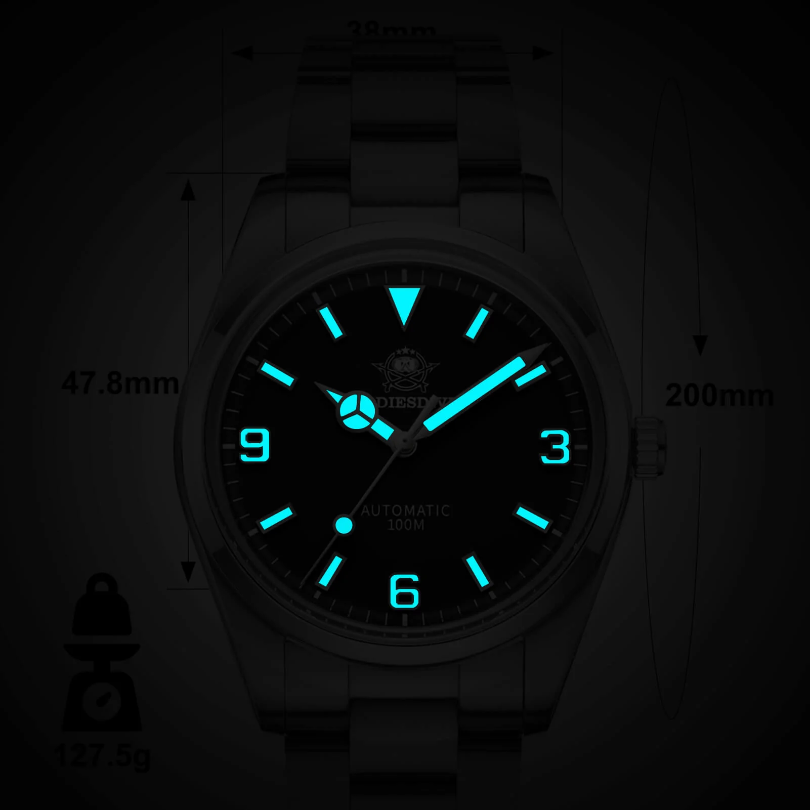 ADDIESDIVE 38mm Domed Crystal Explore Watch 100M (AD2112) - Image 11