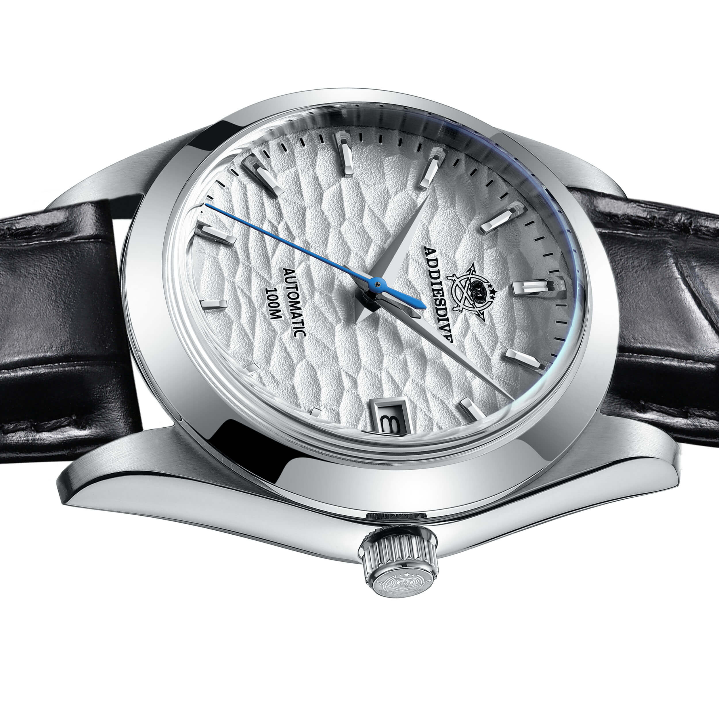 ADDIESDIVE automatico quadrante bianco con cinturino in pelle nera AD2118 - Image 3