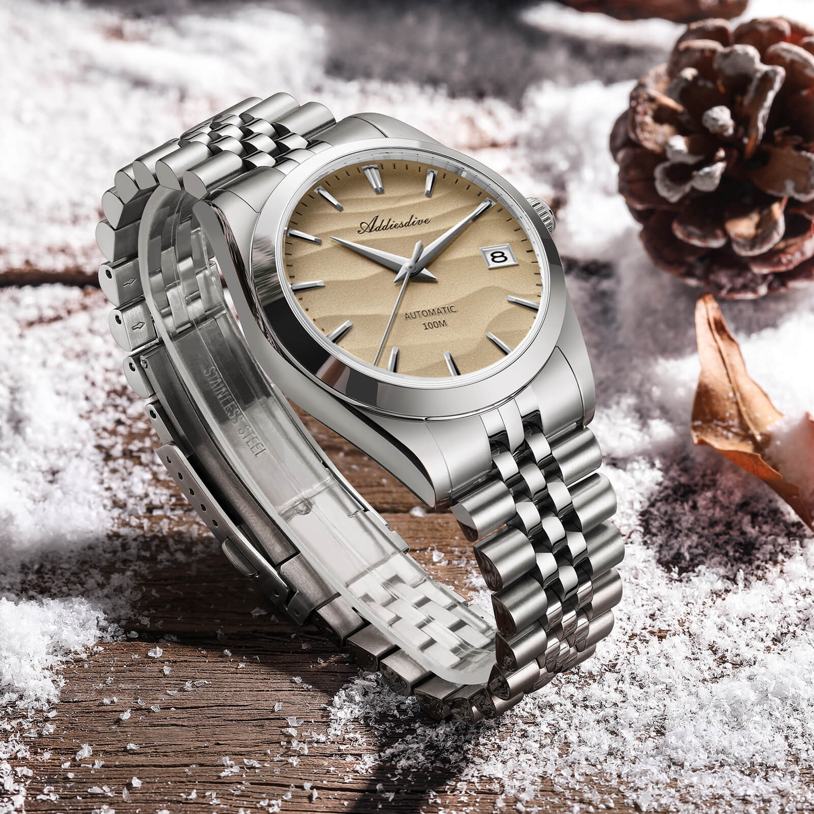 Addiesdive Orologio Meccanico NH35 con Quadrante Sabbia da 39 mm (AD2059) - Image 5