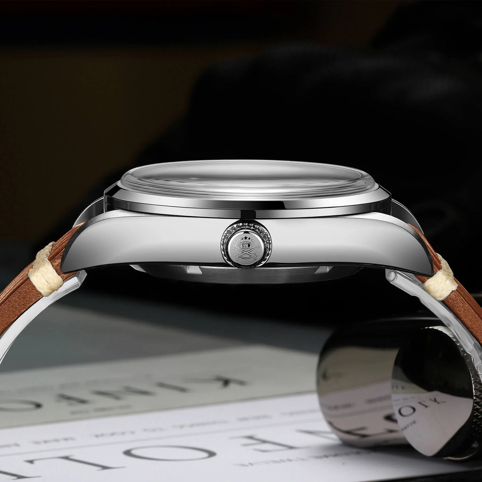 ADDIESDIVE Orologio Pilota Automatico 38mm 100M (AD2112-cinturino in pelle) - Image 4