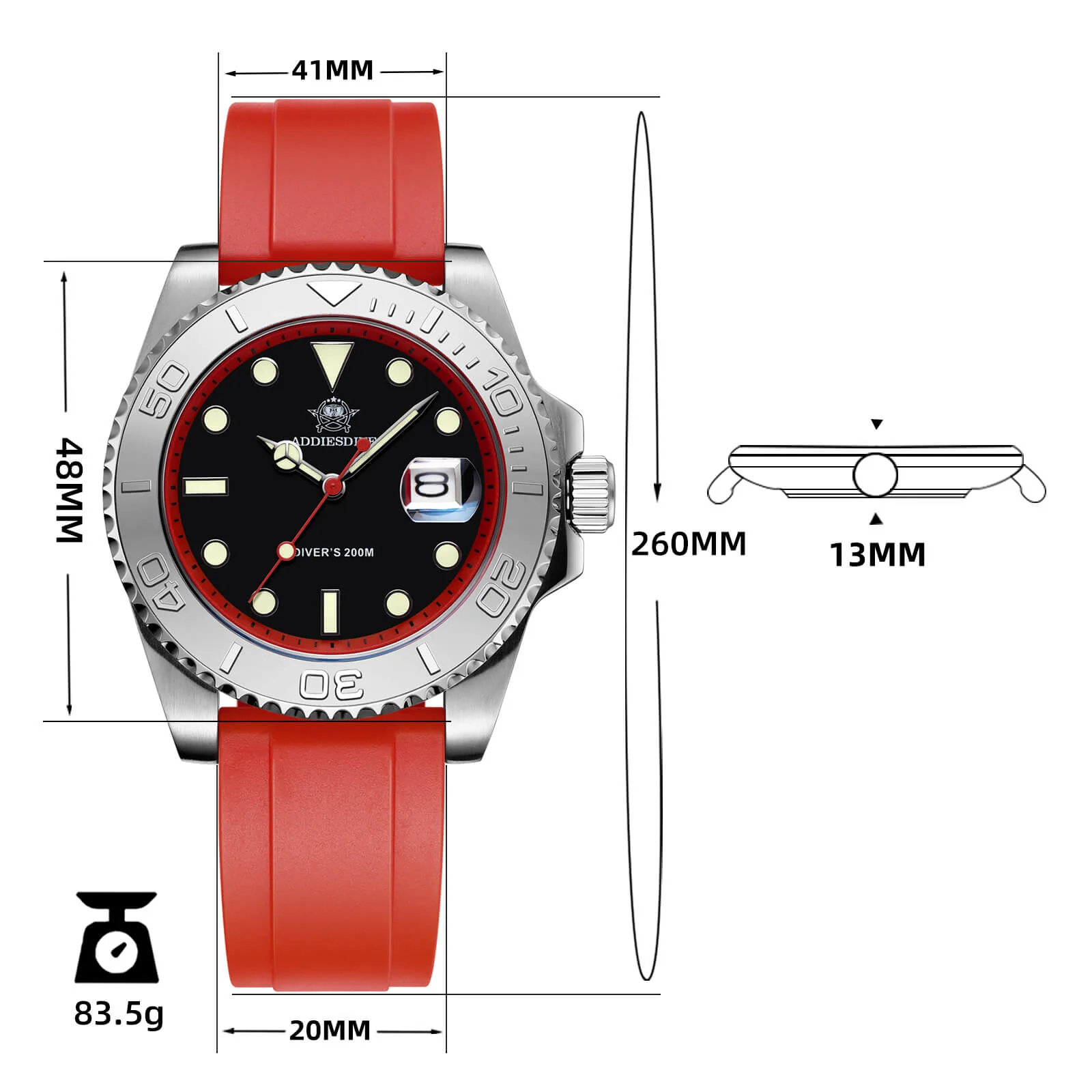 ★Saldi Anniversario★ADDIESDIVE Orologio Sportivo al Quarzo da 41 mm Impermeabile 200 m (AD2040) - Image 19