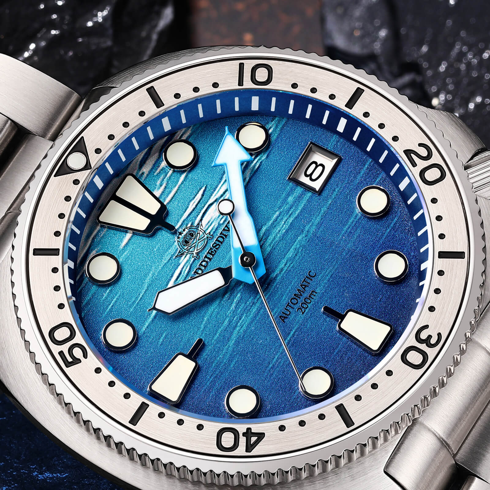 ADDIESDIVE Orologio subacqueo con quadrante 3D con tartaruga di mare profondo （AD2045） - Image 10