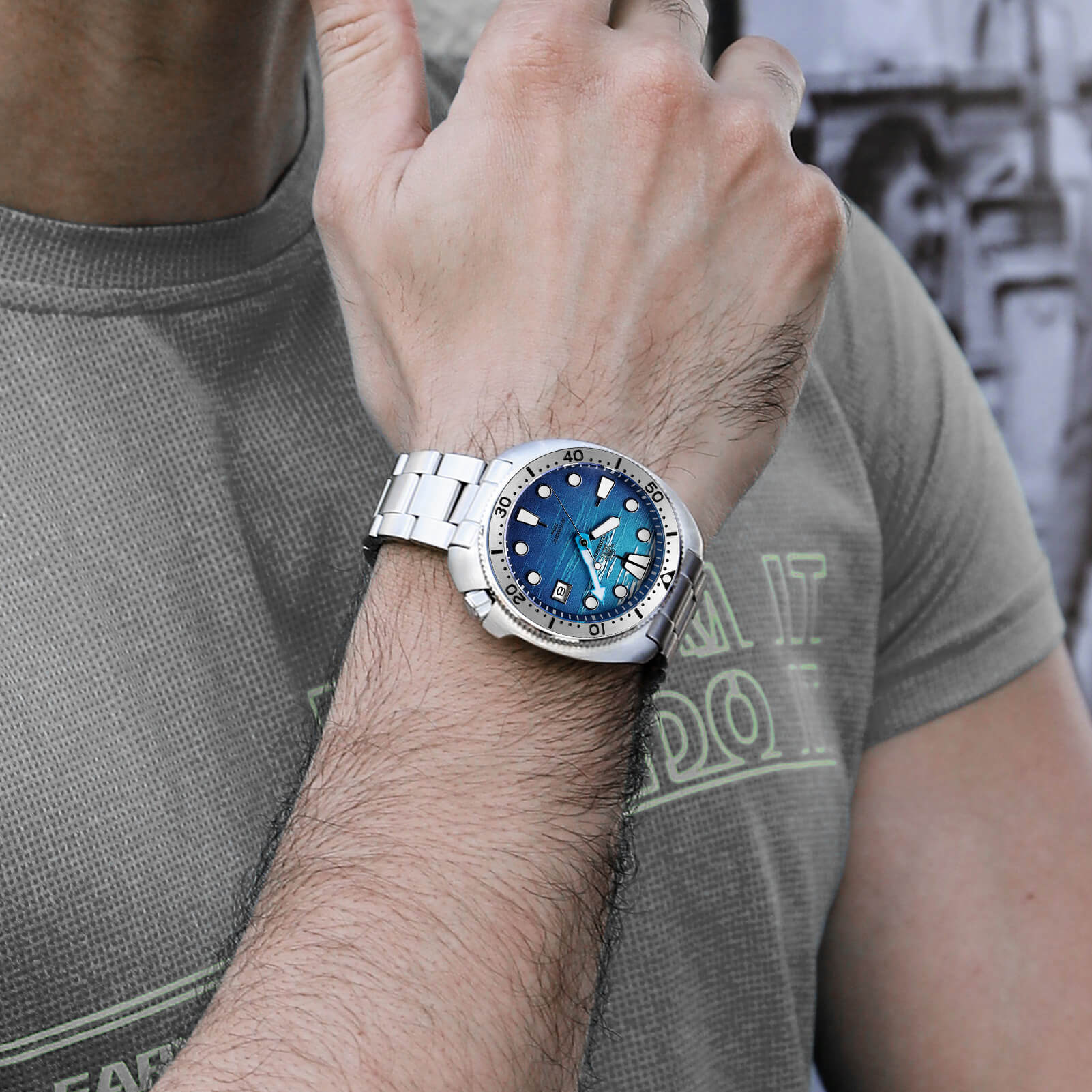 ADDIESDIVE Orologio subacqueo con quadrante 3D con tartaruga di mare profondo （AD2045） - Image 12