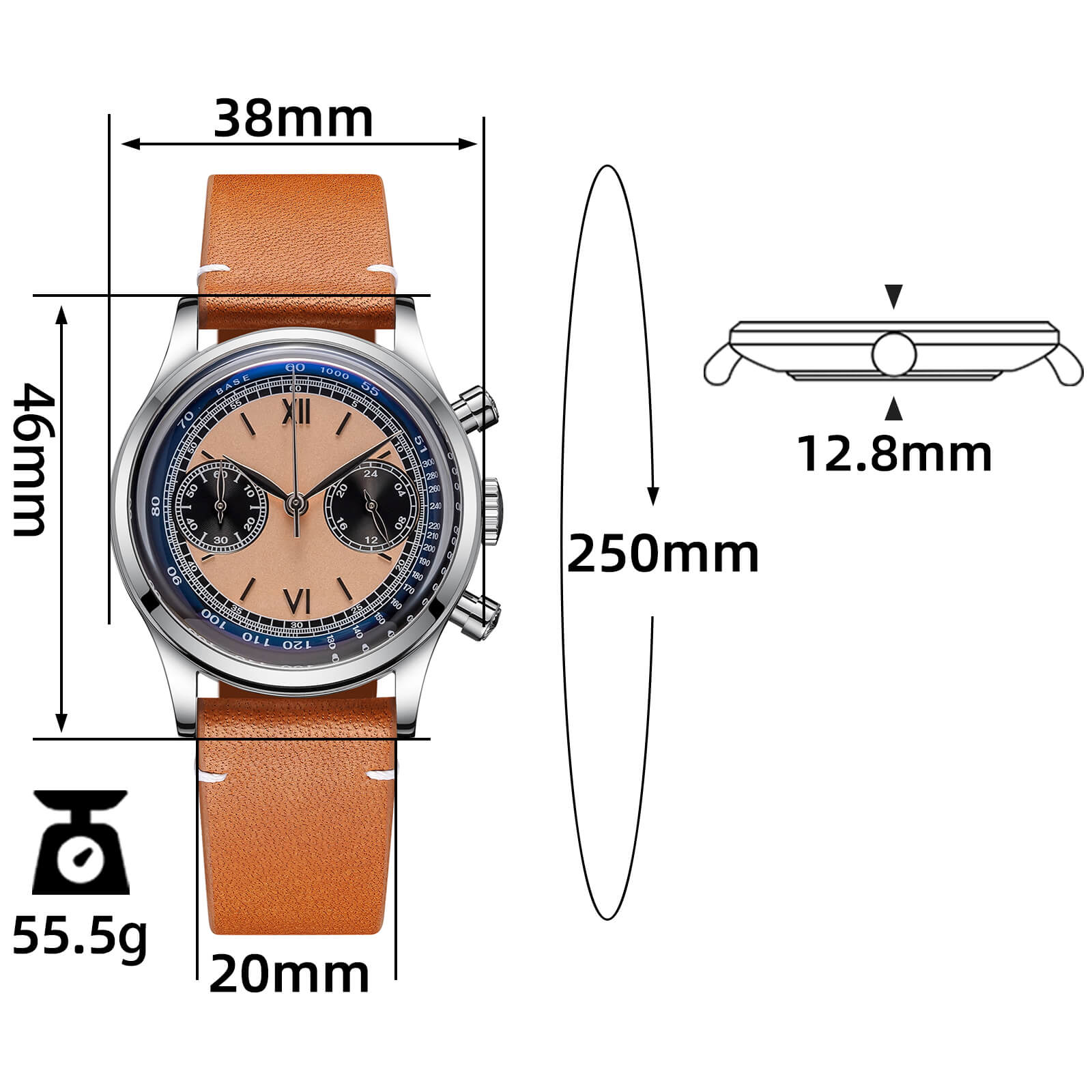 ★Speciali settimanali★ADDIESDIVE Panda BB Cronografo Retro Orologio da uomo 38mm Orologio al Quarzo, AD2037 - Image 17