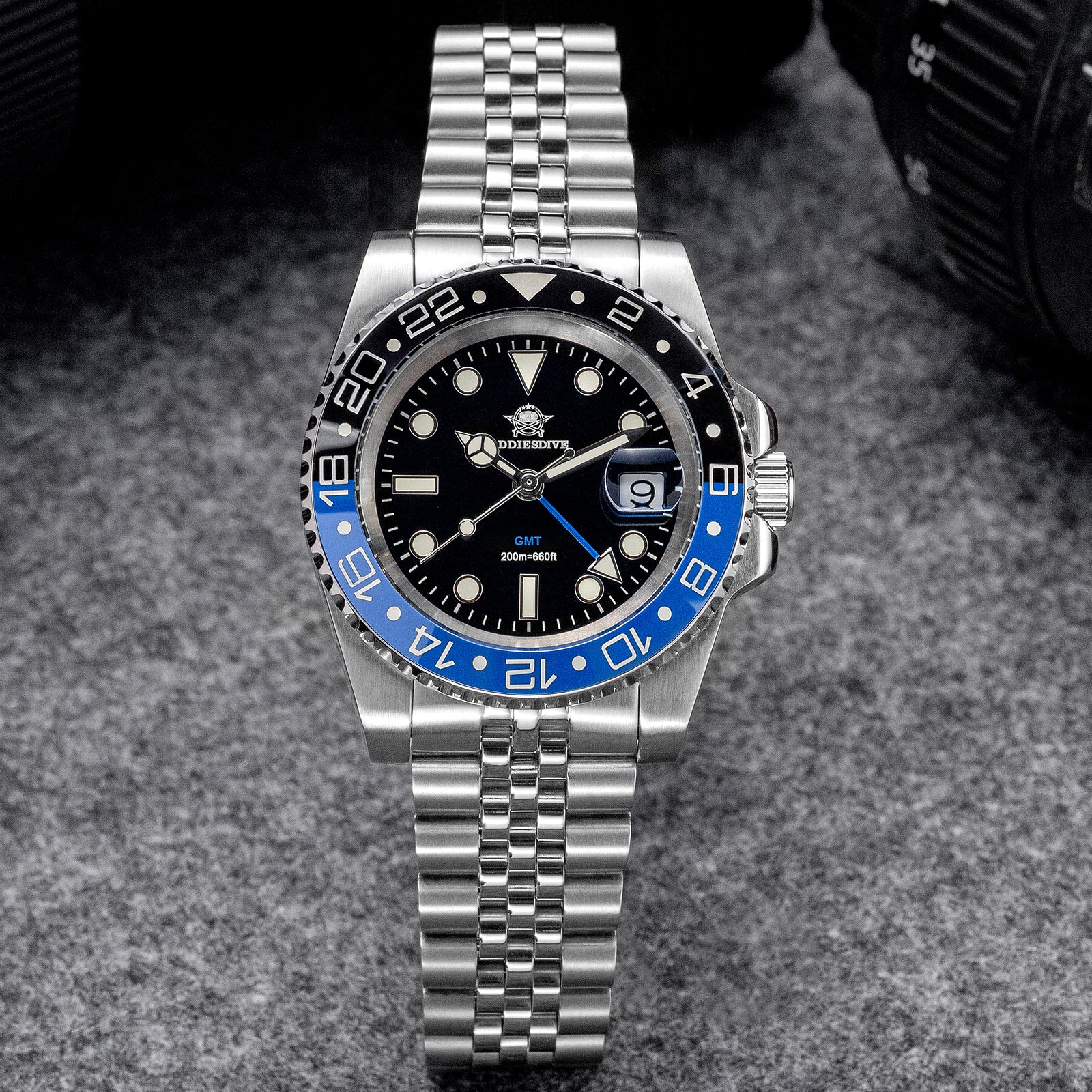 ADDIESDIVE Water Ghost Orologio Subacqueo di Lusso GMT Orologio al Quarzocon Calendario AD2050 - Image 16