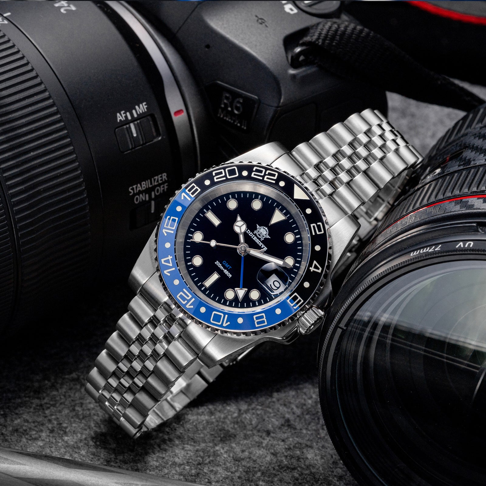 ADDIESDIVE Water Ghost Orologio Subacqueo di Lusso GMT Orologio al Quarzocon Calendario AD2050 - Image 22