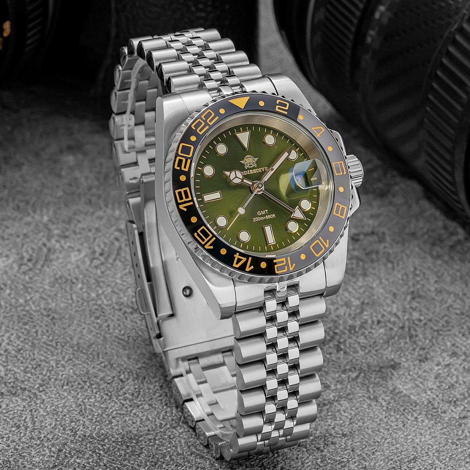 ADDIESDIVE Water Ghost Orologio Subacqueo di Lusso GMT Orologio al Quarzocon Calendario AD2050 - Image 27