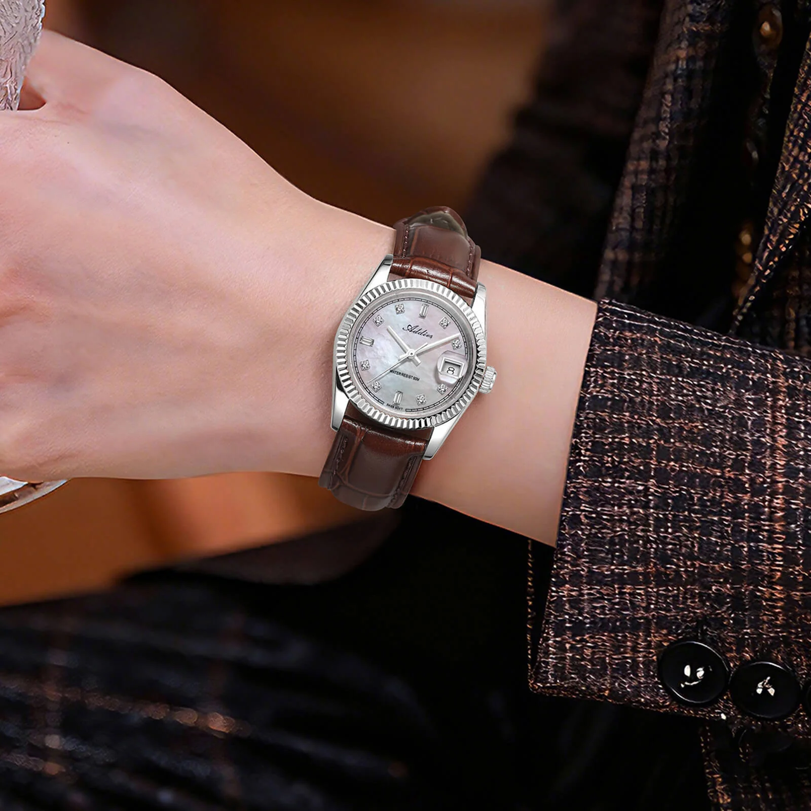 ★Nuovi Arrivi★Orologio da donna Addies da 28 mm con movimento al quarzo di lusso, modello AW25905 - Image 24