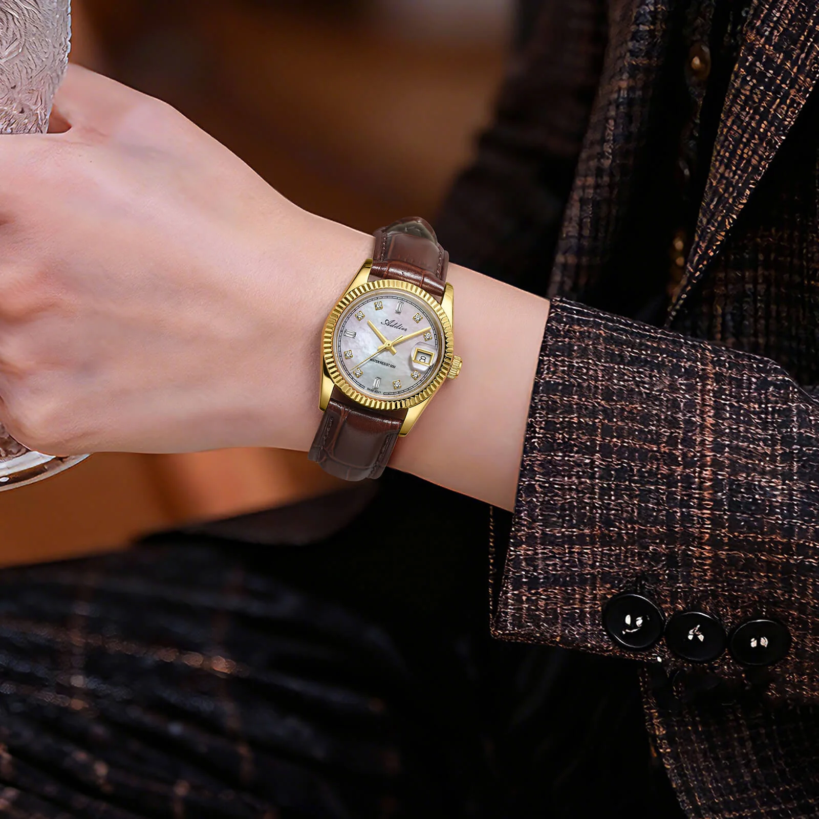 ★Nuovi Arrivi★Orologio da donna Addies da 28 mm con movimento al quarzo di lusso, modello AW25905 - Image 9