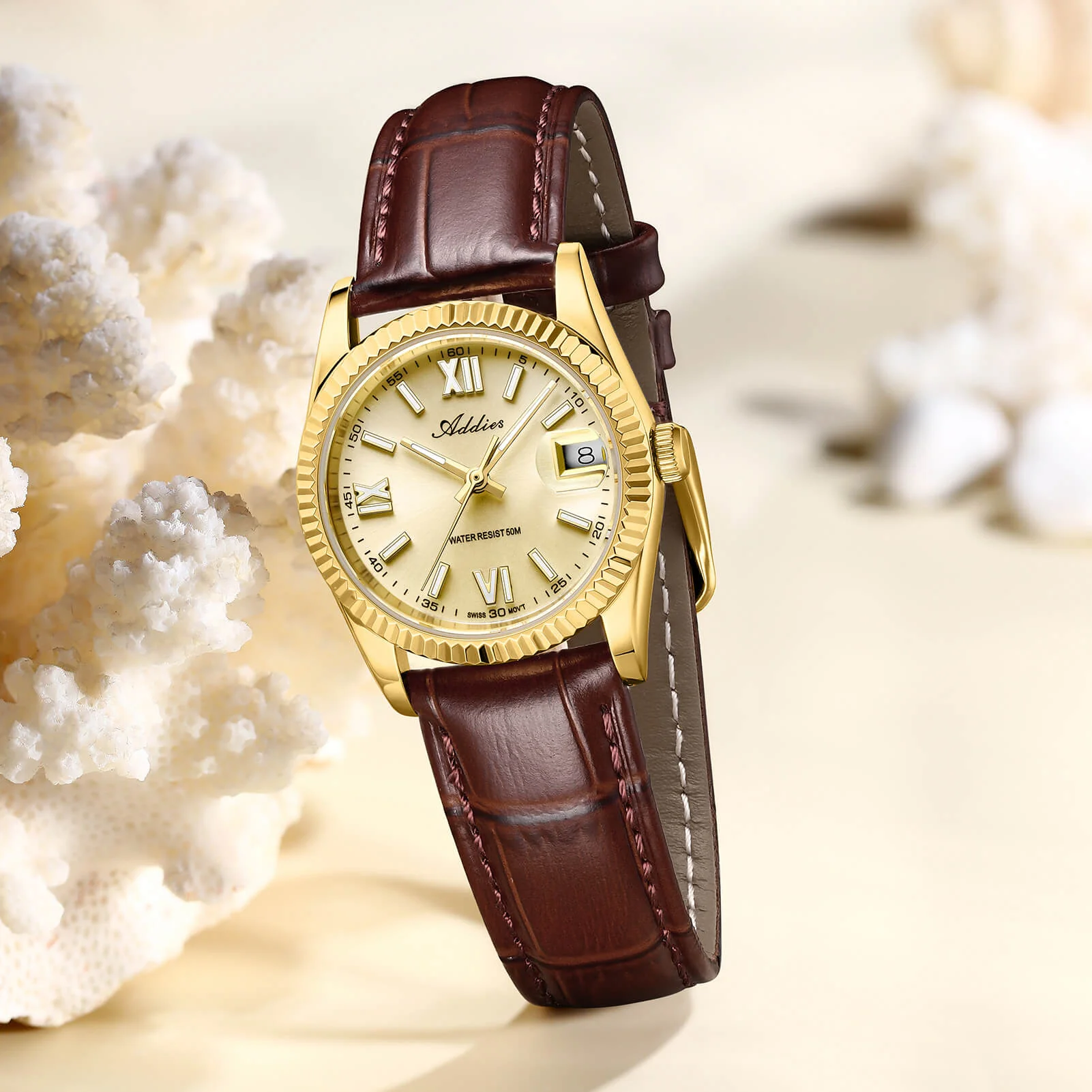 ★Nuovi Arrivi★Orologio da donna di lusso Addies da 28 mm con movimento al quarzo AW25901 - Image 11