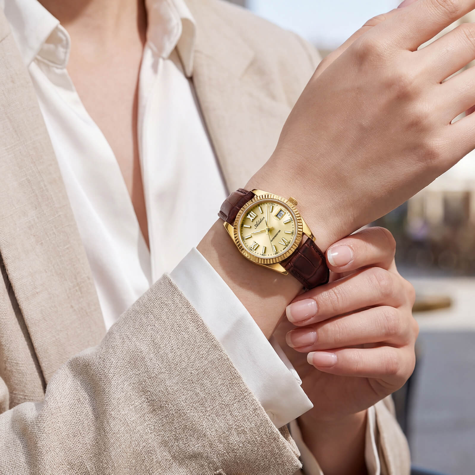 ★Nuovi Arrivi★Orologio da donna di lusso Addies da 28 mm con movimento al quarzo AW25901 - Image 12