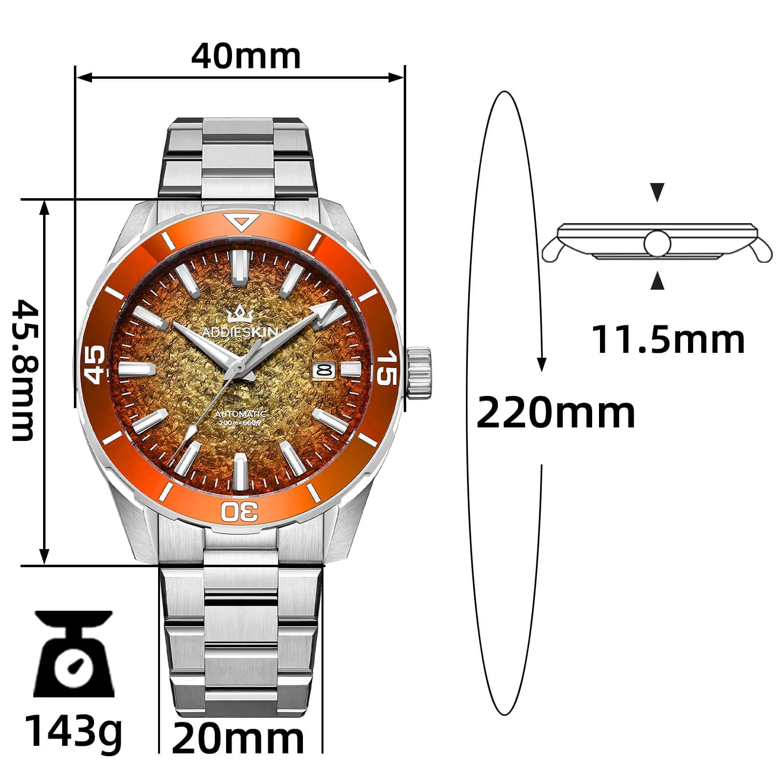 ★Saldi Anniversario★Orologio da uomo AddiesKIN di lusso da 40 mm con movimento Miyota 9015, modello K005 - Image 22