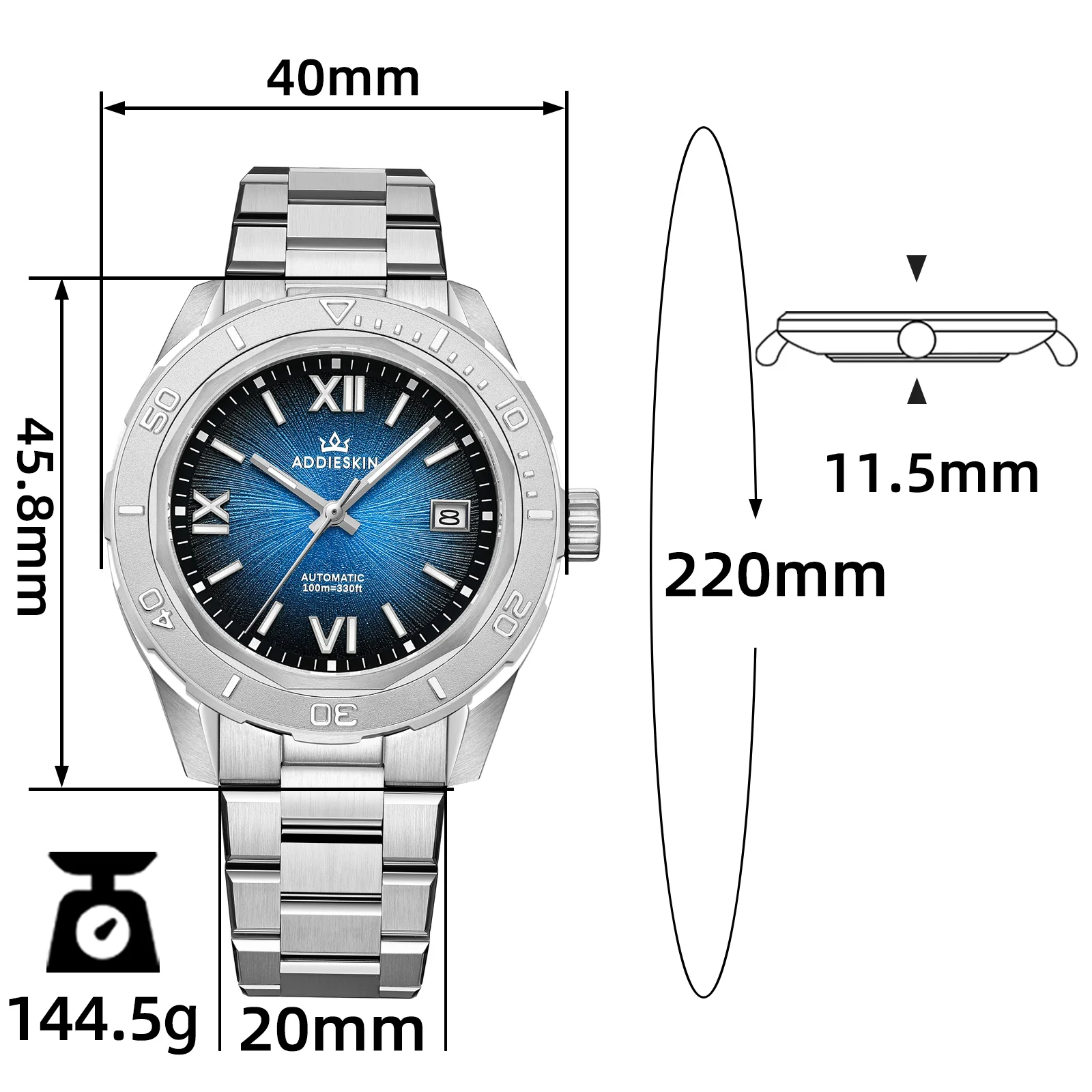 Orologio da uomo AddiesKIN K002 "Urban Mechanica" automatico 9015 - Image 4