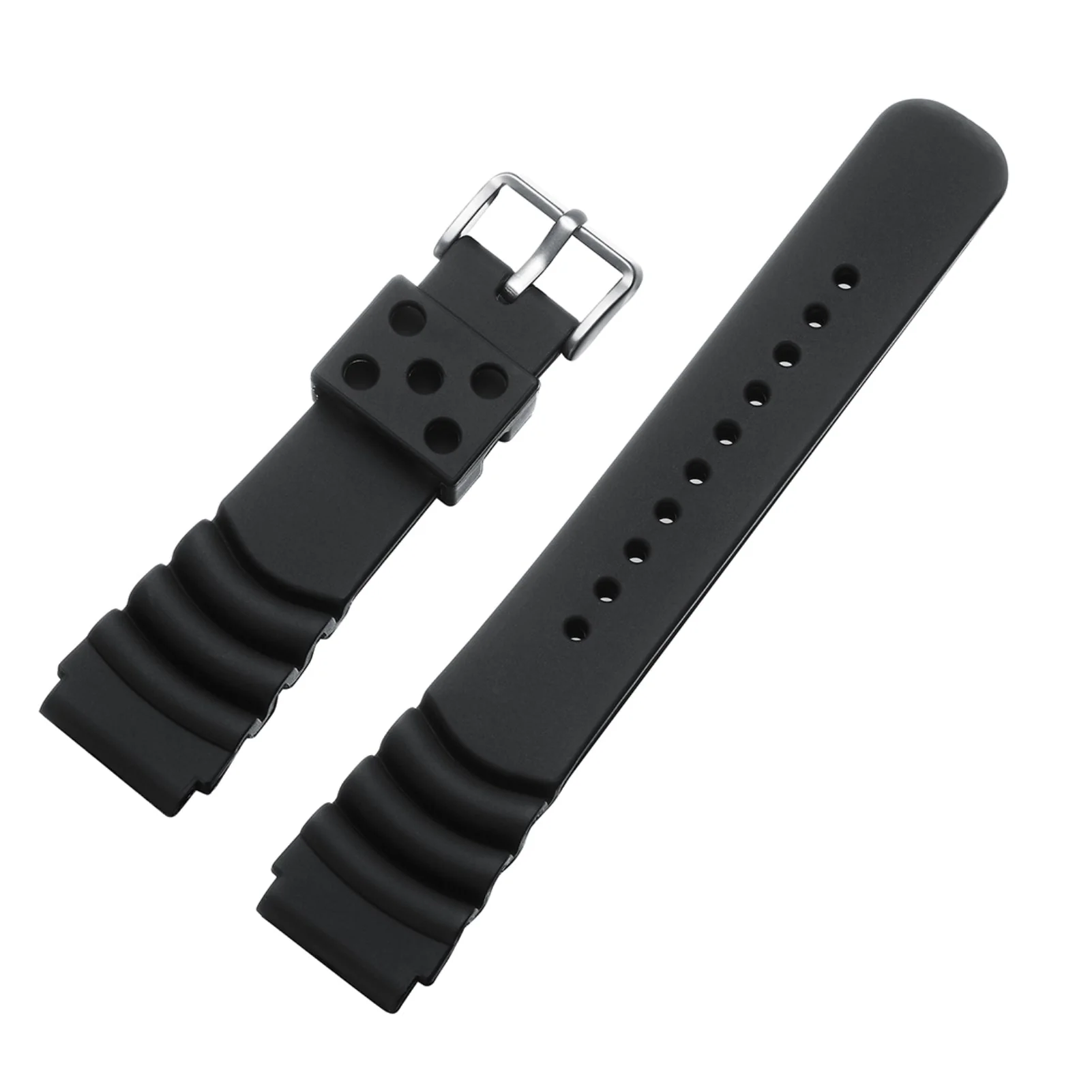 Cinturino in silicone per orologi da uomo Diver Nero 20 mm 22 mm - Image 12